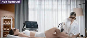 Hair removal treatment conducted by an aesthetic doctor