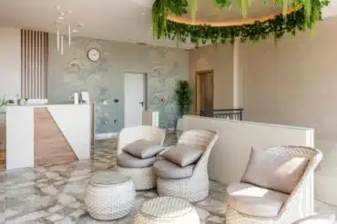 Interior of a waiting room in a beauty clinic