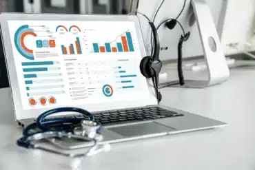 A business data dashboard provides business intelligence analytics